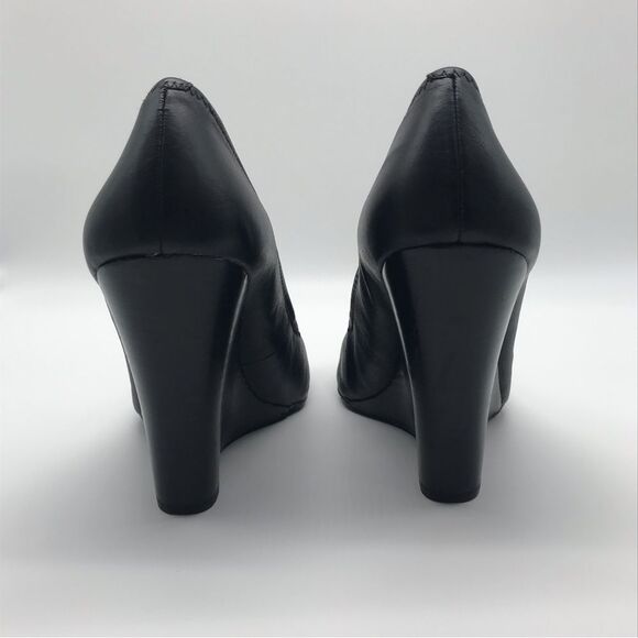 BCBGeneration Black Wedges with Gold Accent - Picture 6 of 11